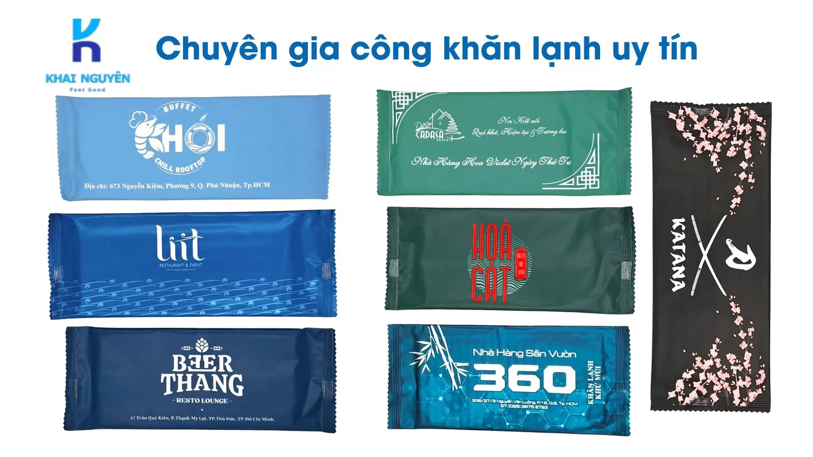 Các mẫu khăn lạnh gia công từ Khai Nguyên vô cùng thẩm mỹ và ấn tượng