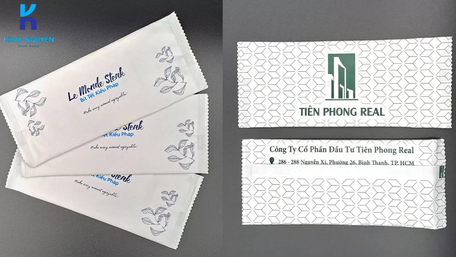 Bao bì thiết kế sang trọng cho các hàng khăn lạnh giá sỉ