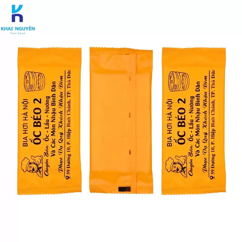 Khăn lạnh bao bì màu sắc nổi bật