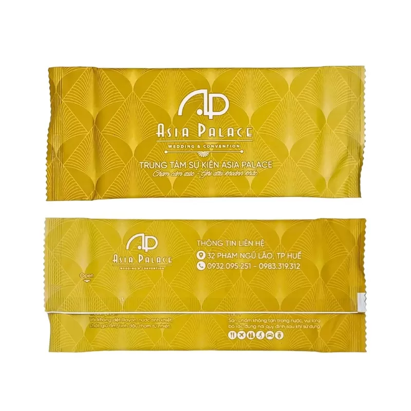 Khăn lạnh nhà hàng màu vàng Mẫu 6