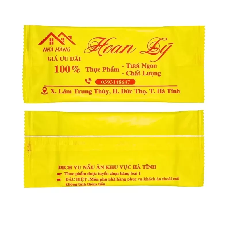 Khăn lạnh nhà hàng màu vàng Mẫu 28