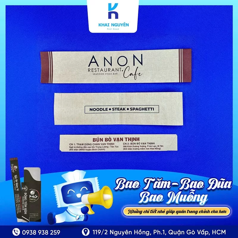 Sản xuất và in vỏ bao tăm nhà hàng giá rẻ ở TPHCM