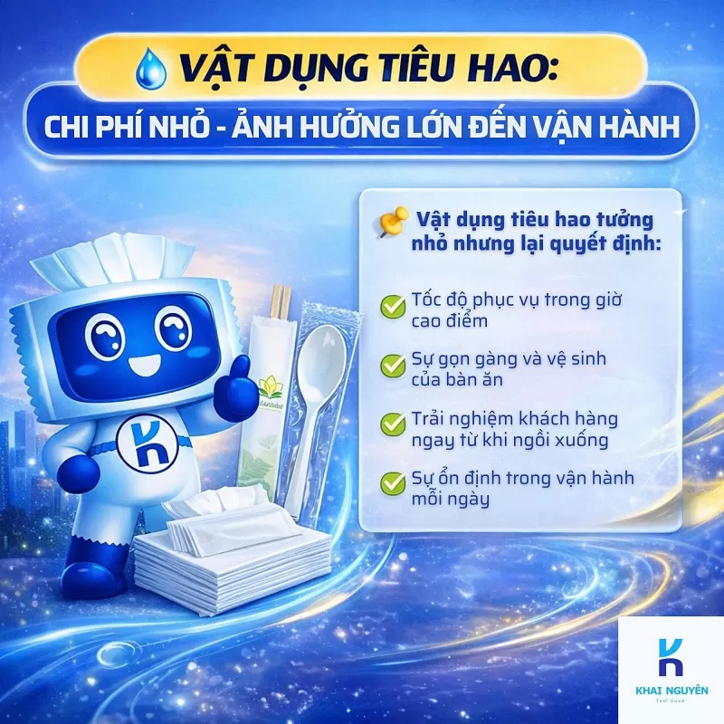 Vật dụng tiêu hao cho nhà hàng bao gồm những gì?